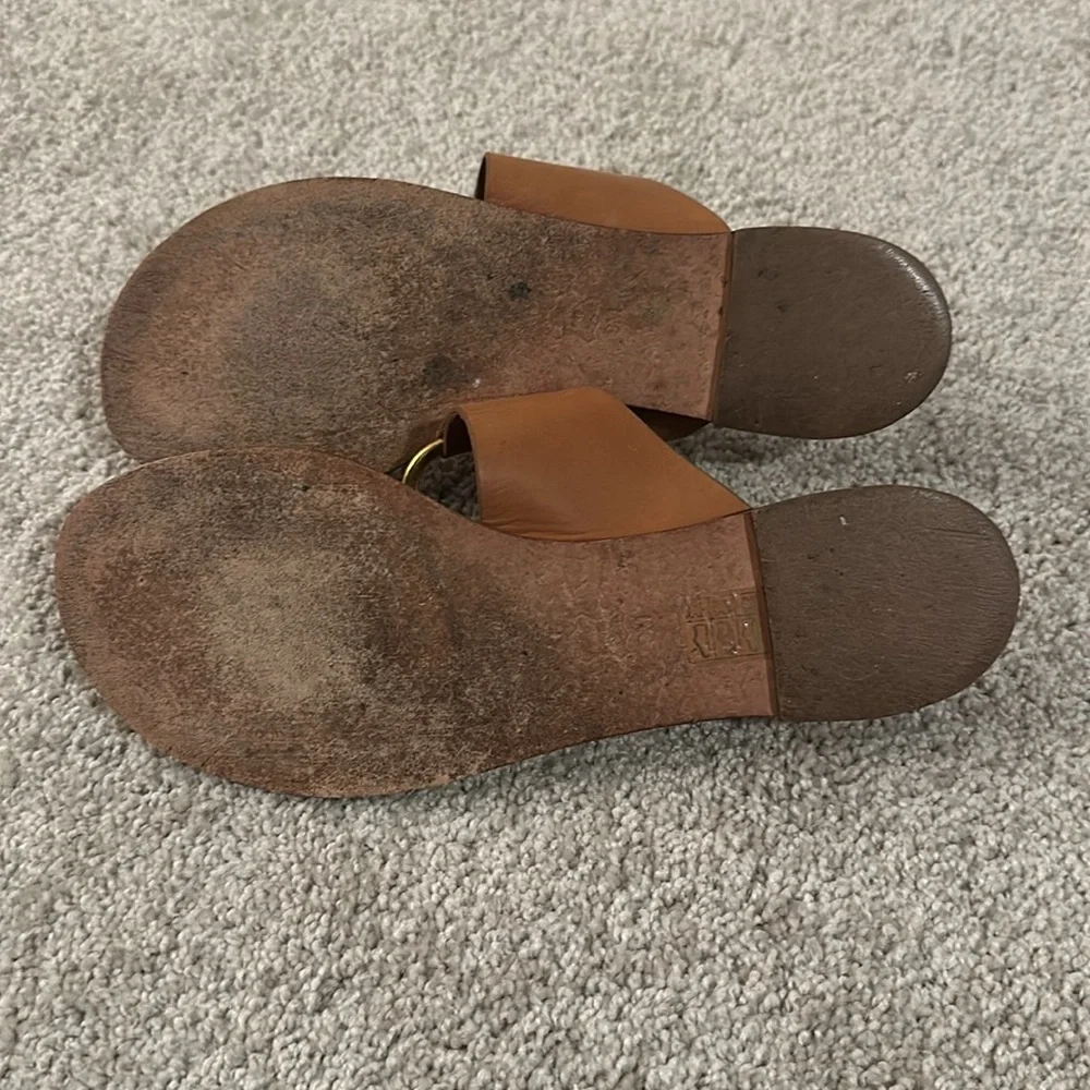 Tory Burch sandals slides leather brass - Picture 6 of 7